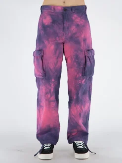 OFF-WHITE Pantaloni<PANTALONE TIE DYE CONTOUR CARGO Rosa, Viola