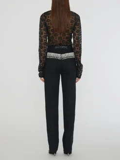 ROTATE BIRGER CHRISTENSEN Pantaloni<PANTALONE TWILL HIGH RISE Nero