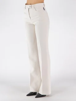 COURREGES Pantaloni<PANTALONE TWILL 70'S BOOTCUT Bianco