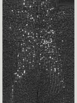 ROTATE BIRGER CHRISTENSEN Pantaloni<PANTALONE TWILL SEQUIN Nero