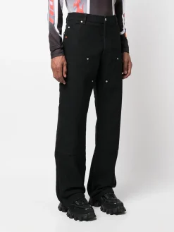 HERON PRESTON Pantaloni<PANTALONE VINTAGE WASH CANVAS CARPENTER Nero