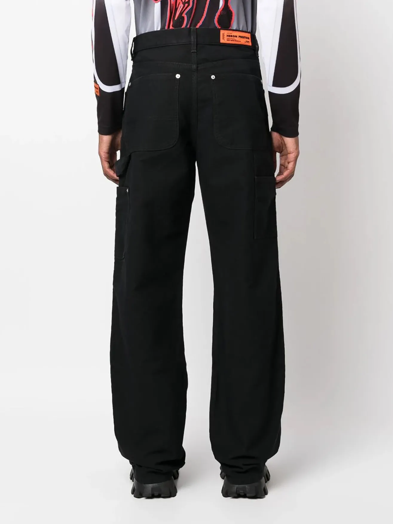 HERON PRESTON Pantaloni<PANTALONE VINTAGE WASH CANVAS CARPENTER Nero