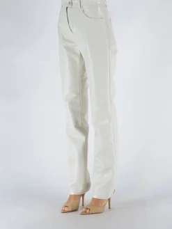 COURREGES Pantaloni<PANTALONE VINYL 5-POCKET ICONIC Bianco