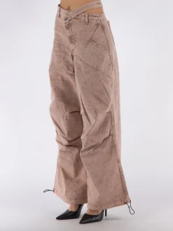 ANDREADAMO Pantaloni<PANTALONE WASHED DENIM CARGO Rosa