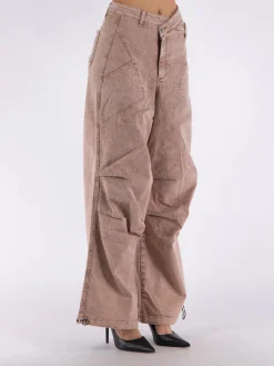 ANDREADAMO Pantaloni<PANTALONE WASHED DENIM CARGO Rosa