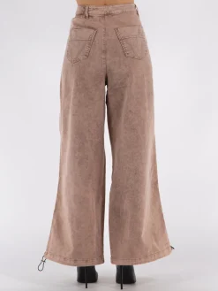 ANDREADAMO Pantaloni<PANTALONE WASHED DENIM CARGO Rosa