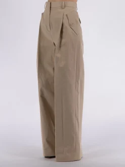 LANVIN Pantaloni<PANTALONE WIDE LEG Beige