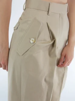 LANVIN Pantaloni<PANTALONE WIDE LEG Beige