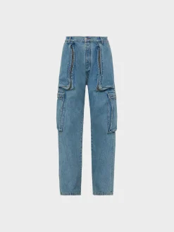 B1ARCHIVE. Jeans<PANTALONE WIDE LEG CARGO B45 VINTAGE Azzurro