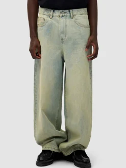 ARTE Pantaloni<PANTALONE WIDE LEG WASHED DENIM Verde