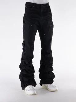 WE11DONE Pantaloni<PANTALONE WRINKLED LOW-RISE WORK Nero