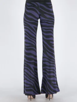 PALM ANGELS Pantaloni<PANTALONE ZEBRA PRINT Nero, Viola