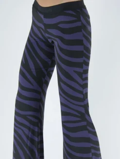 PALM ANGELS Pantaloni<PANTALONE ZEBRA PRINT Nero, Viola