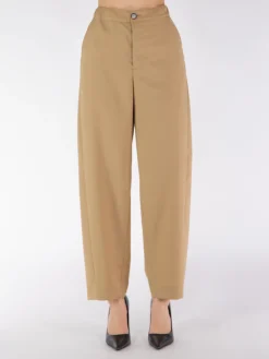 MARNI Pantaloni<PANTALONI CROP IN FRESCO LANA CON COULISSE Beige