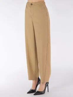 MARNI Pantaloni<PANTALONI CROP IN FRESCO LANA CON COULISSE Beige