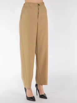 MARNI Pantaloni<PANTALONI CROP IN FRESCO LANA CON COULISSE Beige