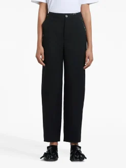 MARNI Pantaloni<PANTALONI CROP IN FRESCO LANA CON COULISSE Nero