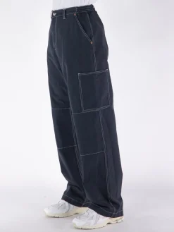 MM6 MAISON MARGIELA Pantaloni<PANTALONI DRITTI CON RICAMO Blu