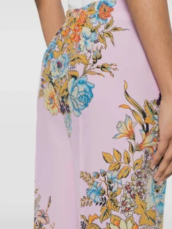 ETRO Pantaloni<PANTALONI IN TWILL STAMPATO Azzurro, Giallo, Marrone, Rosa