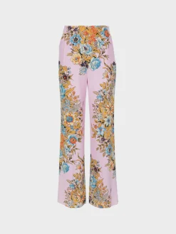 ETRO Pantaloni<PANTALONI IN TWILL STAMPATO Azzurro, Giallo, Marrone, Rosa