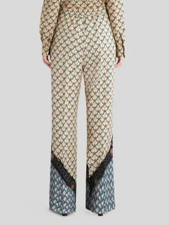 ETRO Pantaloni<PANTALONI PALAZZO FLOREALI Arancione, Azzurro, Beige, Nero