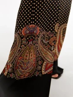 ETRO Pantaloni<PANTALONI PALAZZO IN CRÊPE DE CHINE STAMPATA Beige, Nero, Rosso, Verde, Viola