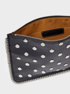 STELLA MCCARTNEY Pochette<POCHETTE CON ZIP E BORCHIE FALABELLA Nero
