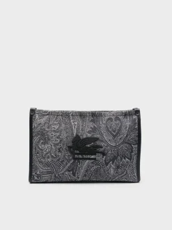 ETRO Beauty|Pochette<POCHETTE L DENIM PAISLEY UNISEX Bianco, Grigio