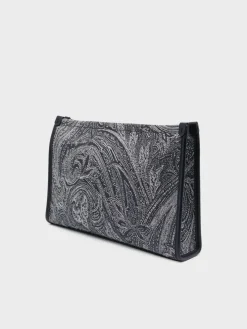 ETRO Beauty|Pochette<POCHETTE L DENIM PAISLEY UNISEX Bianco, Grigio