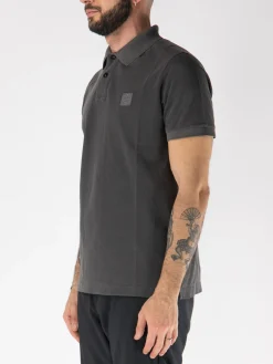 STONE ISLAND Polo<POLO A MANICE CORTE CON PATCH LOGO Grigio