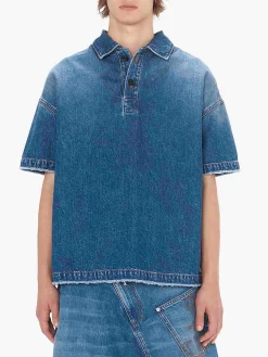 JW ANDERSON Polo<POLO IN DENIM Blu