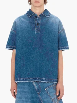 JW ANDERSON Polo<POLO IN DENIM Blu