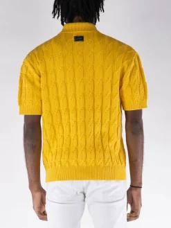 DROLE DE MONSIEUR Polo<POLO IN MAGLIA TRECCIATO Giallo