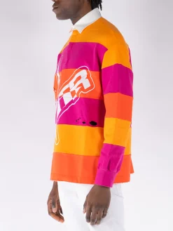 MEMBERS OF THE RAGE Polo<POLO L/S MOTR Arancione, Bianco, Fuxia