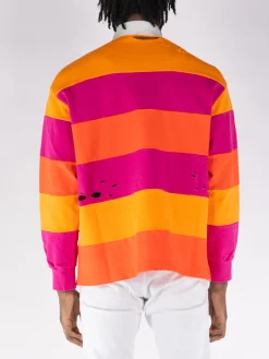 MEMBERS OF THE RAGE Polo<POLO L/S MOTR Arancione, Bianco, Fuxia