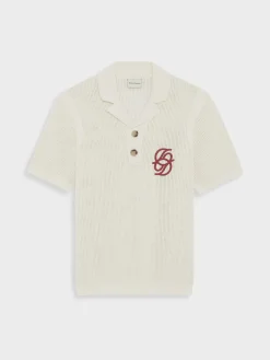 DRÔLE DE MONSIEUR Polo<POLO MAILLE MONOGRAME Bianco, Rosso