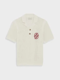DRÔLE DE MONSIEUR Polo<POLO MAILLE MONOGRAME Bianco, Rosso