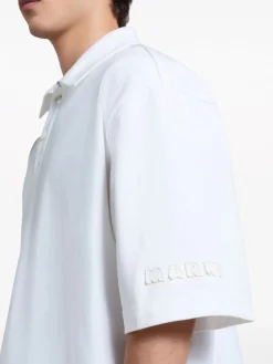 MARNI Polo<POLO OVERSIZE IN COTONE BIOLOGICO Bianco