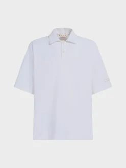 MARNI Polo<POLO OVERSIZE IN COTONE BIOLOGICO Bianco