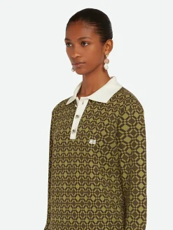 WALES BONNER Polo<POLO SELASSIE Marrone, Verde