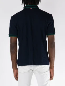 THOM BROWNE Polo<POLO SHORTSLEEVE RIB CUFF Blu, Verde