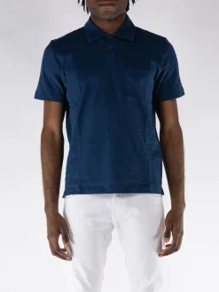 UNIVERSAL WORKS Polo<POLO S/S NEWLYN Blu