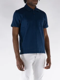 UNIVERSAL WORKS Polo<POLO S/S NEWLYN Blu