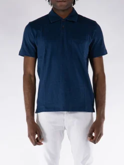 UNIVERSAL WORKS Polo<POLO S/S NEWLYN Blu