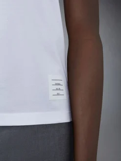 THOM BROWNE Polo<POLO SS POCKET POLO IN FINE MERCERIZED PIQUE Bianco