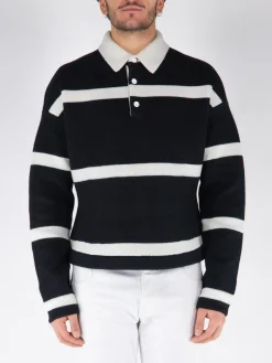 JW ANDERSON Polo<POLO STRUCTURED LONG-SLEEVE Nero