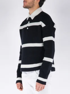 JW ANDERSON Polo<POLO STRUCTURED LONG-SLEEVE Nero