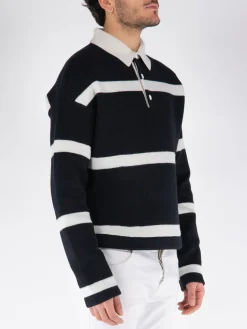 JW ANDERSON Polo<POLO STRUCTURED LONG-SLEEVE Nero