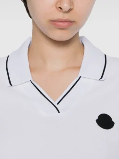 MONCLER Polo<POLO W LOGO PATCH Bianco