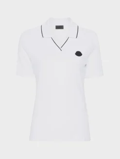 MONCLER Polo<POLO W LOGO PATCH Bianco